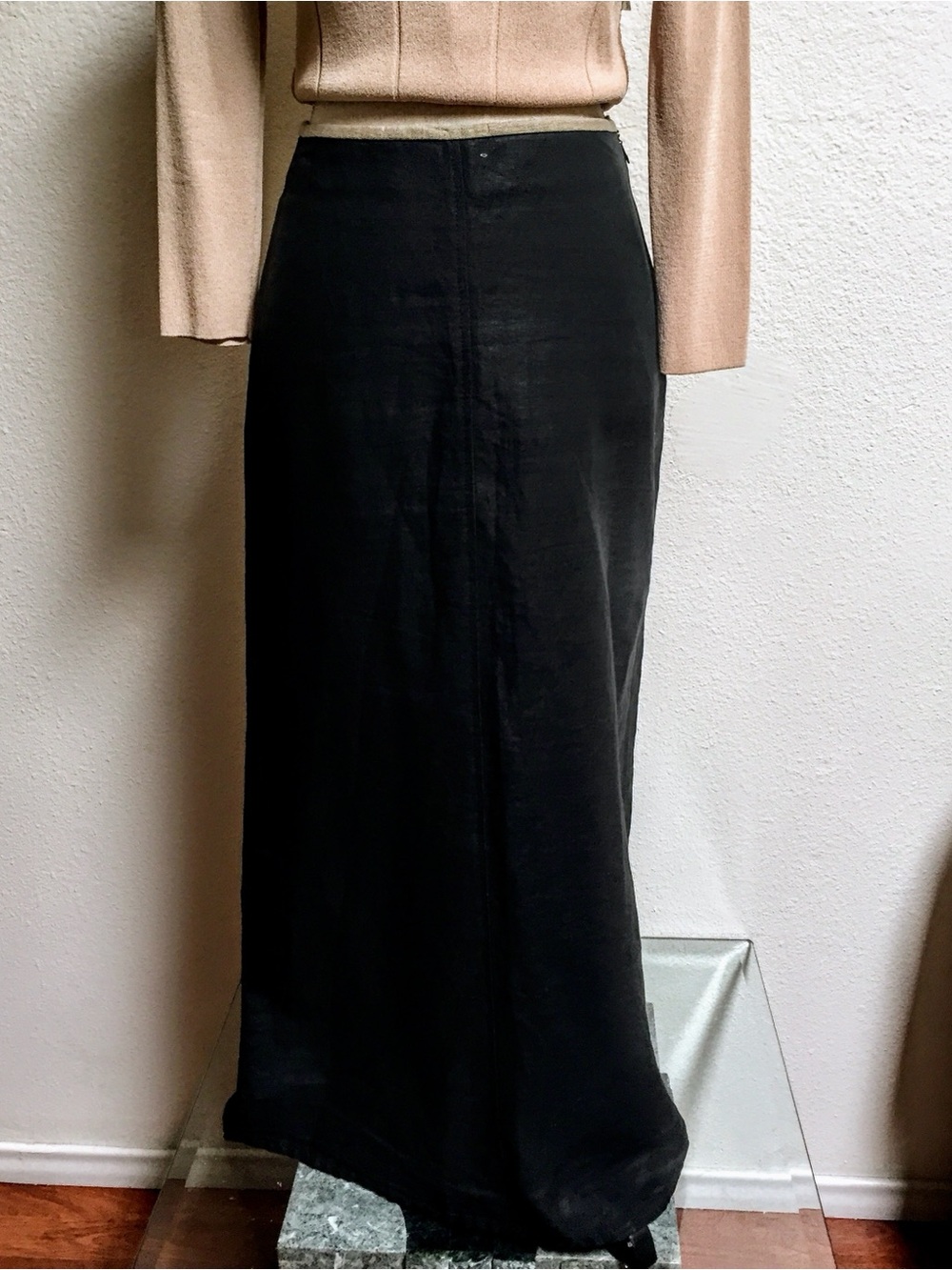 Vintage St Michael for Max & Spencer Black Linen Maxi Skirt - 38/UK 10